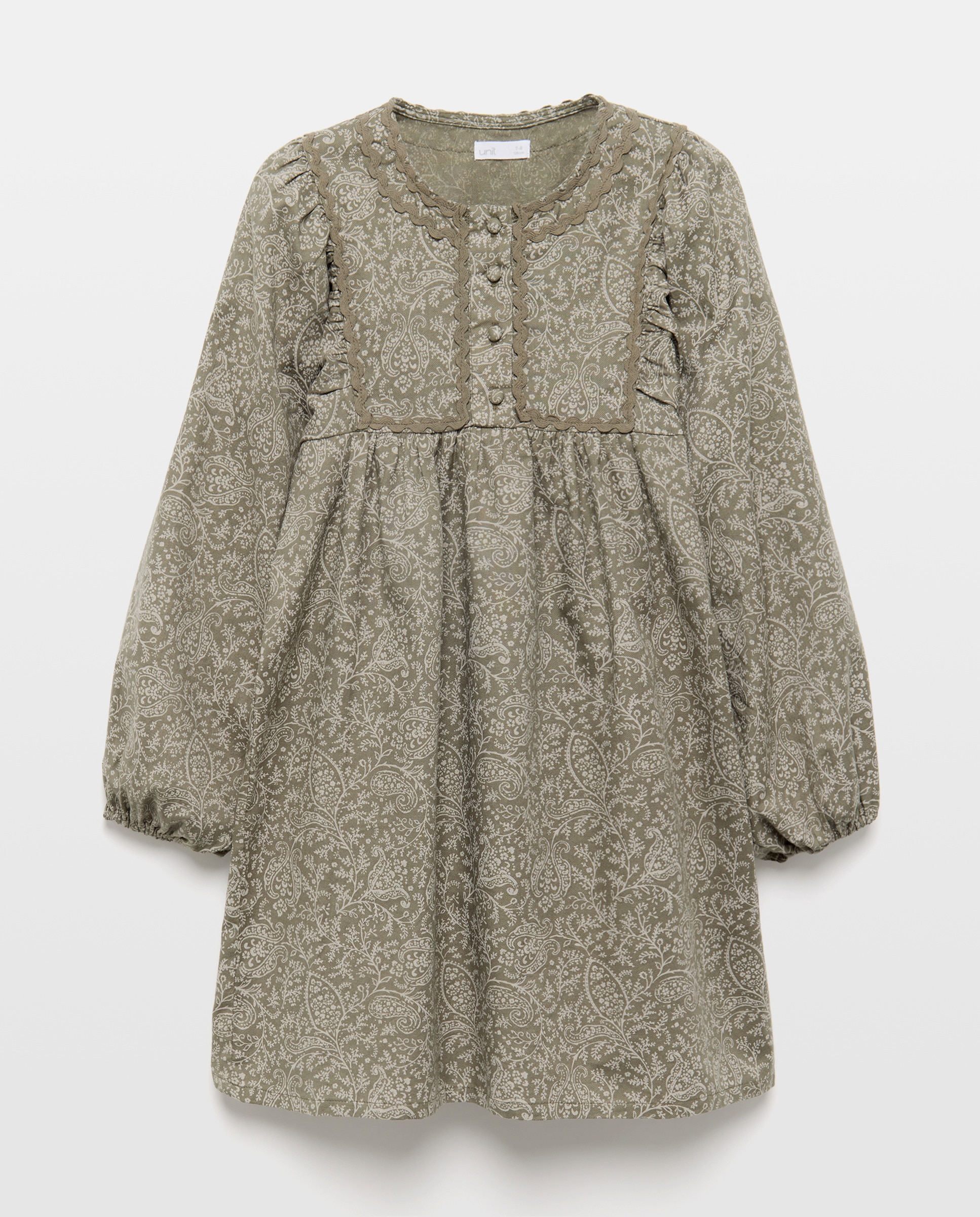 Imagen 0 de Vestido niña estampado con rick rack