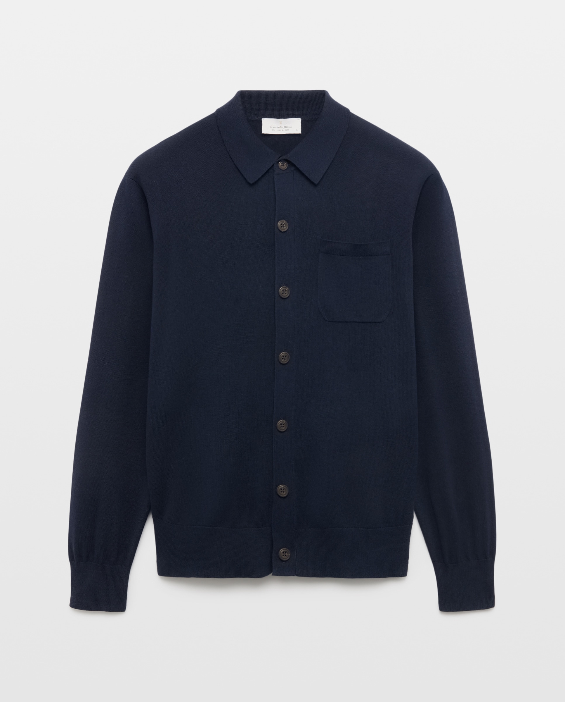 Imagem 0 de Cardigan Liso de Algodão e Seda com Botões