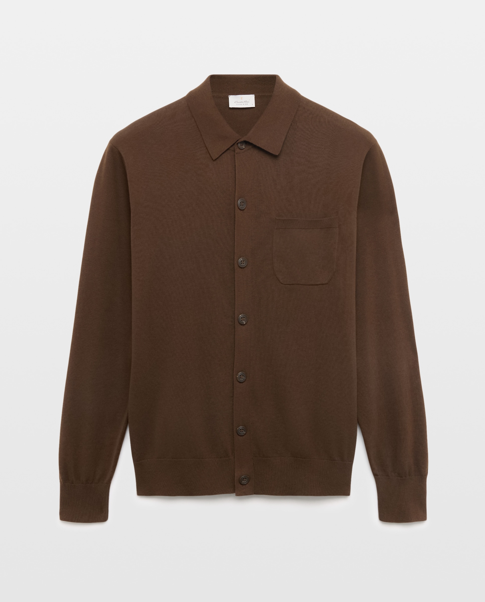 Imagem 0 de Cardigan Liso de Algodão e Seda com Botões