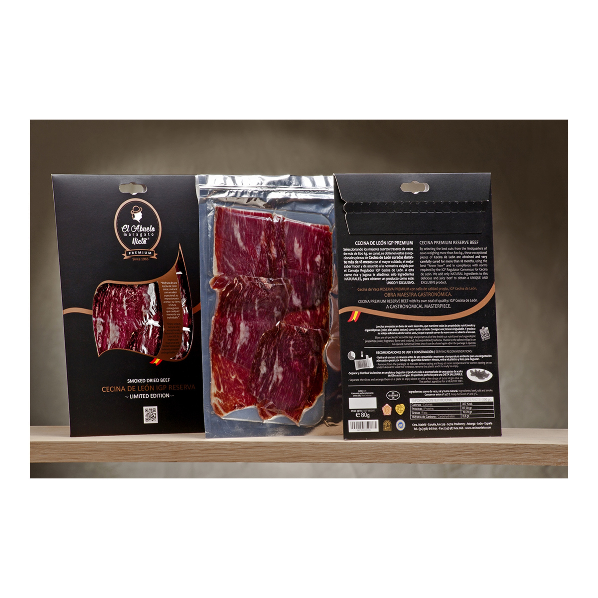 Cecina de vaca IGP Premium loncheada El Abuelo Maragato Cecinas Nieto 2
