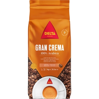 café en grano de tueste natural Gran Crema 100% arábica intensidad 9 paquete 1 kg - Delta