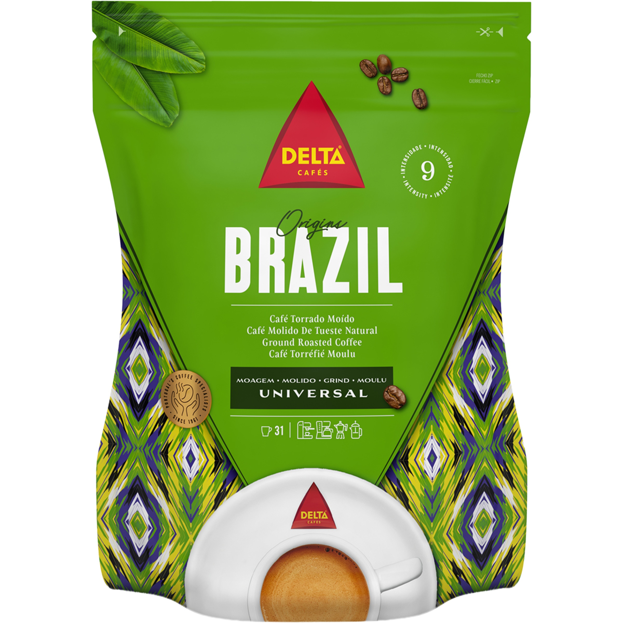 café molido de tueste natural Brasil intensidad 9 paquete 220 g