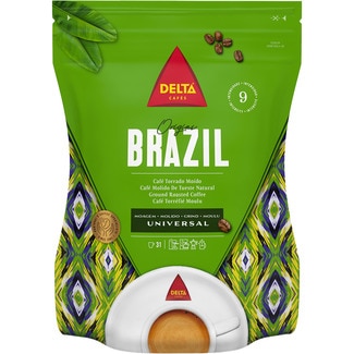 café molido de tueste natural Brasil intensidad 9 paquete 220 g - Delta