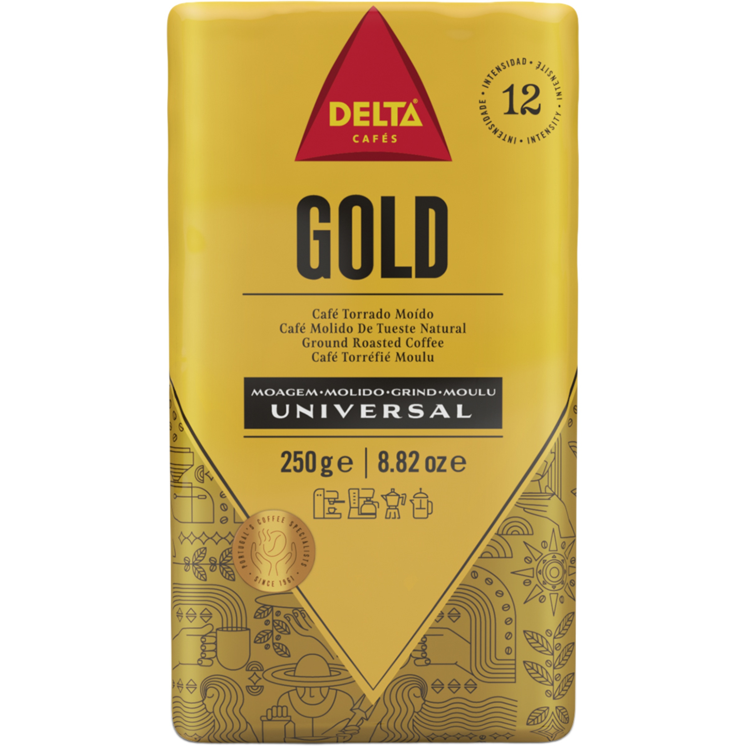 café molido de tueste natural Gold intensidad 12 paquete 250 g