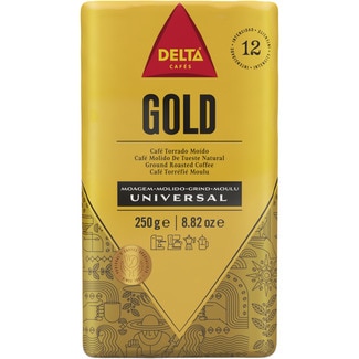 café molido de tueste natural Gold intensidad 12 paquete 250 g - Delta