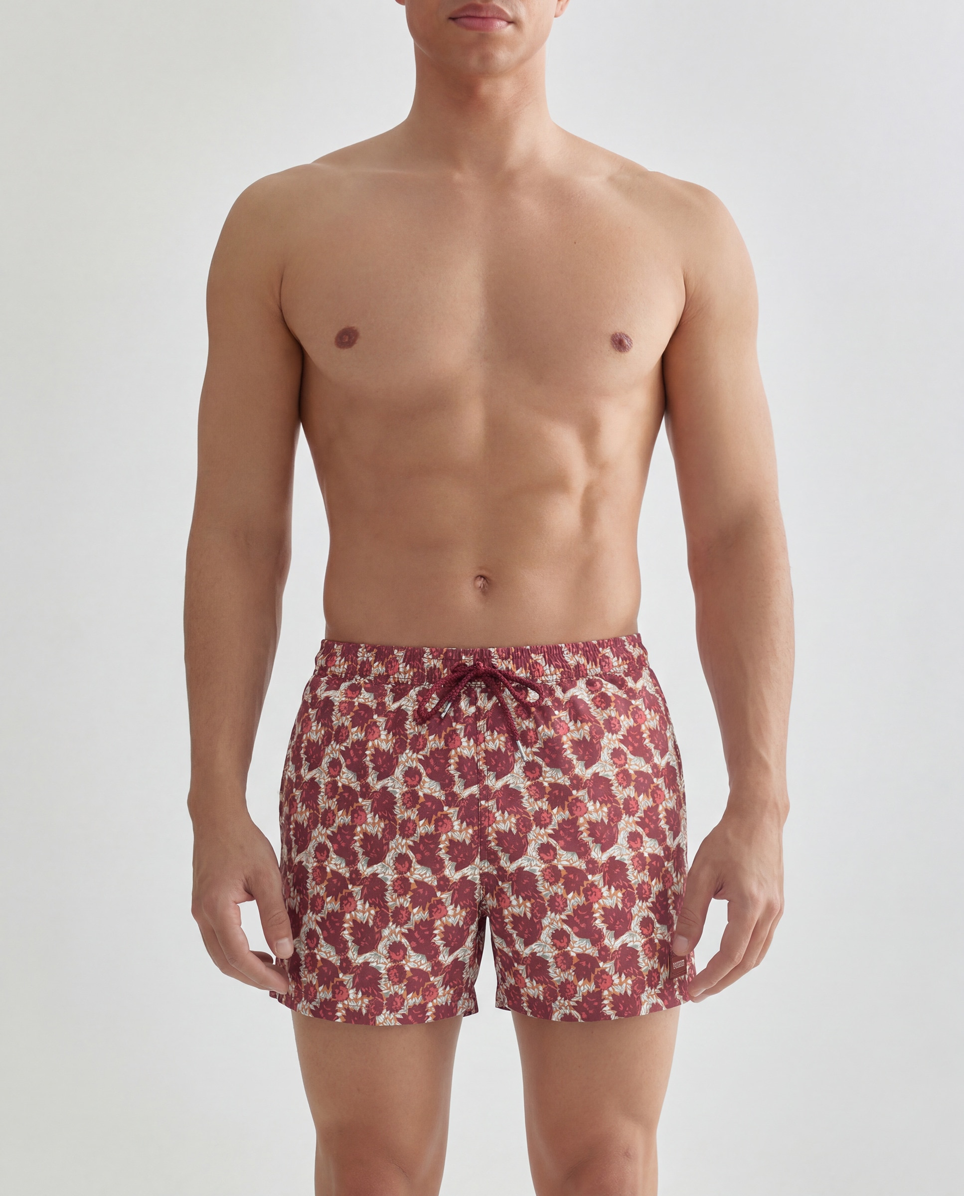 Calções de Banho com Estampado Bordeaux-5