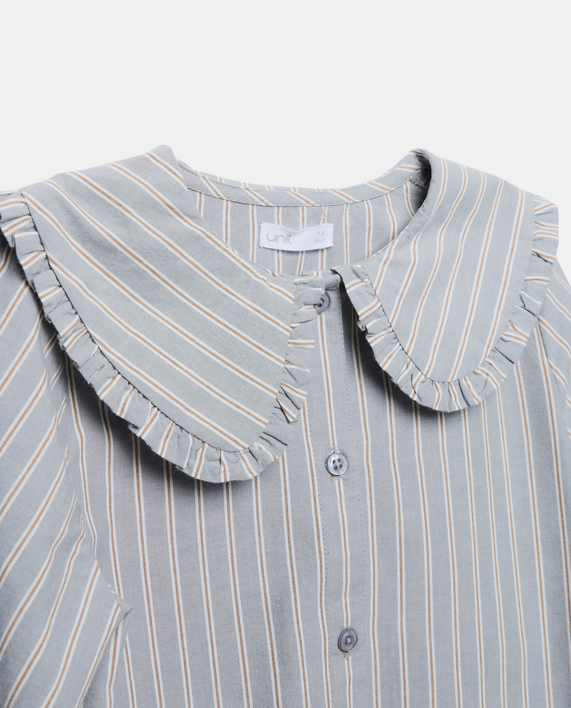 Blusa niña de seersucker 410 Azul claro-3