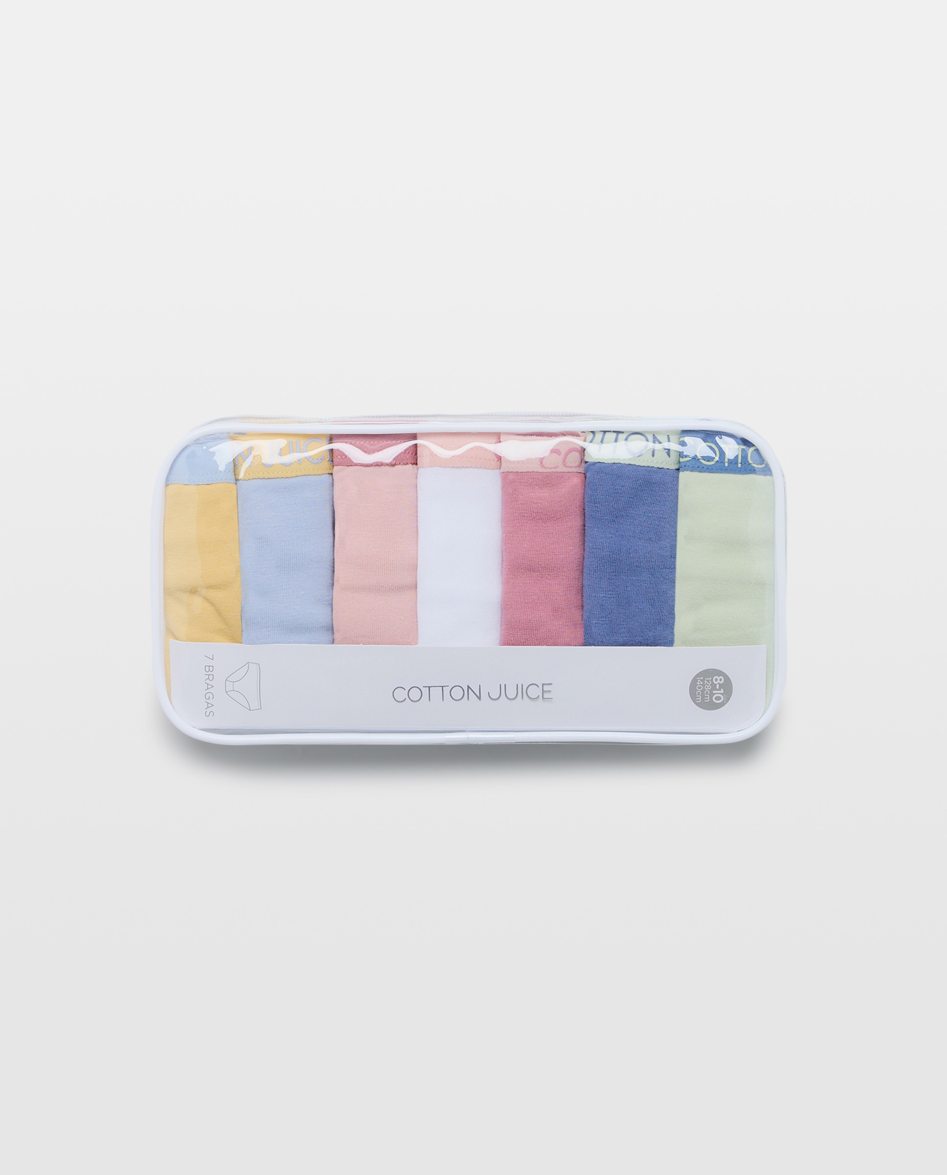 Pack de 7 Cuecas Lisas com Cintura Elástica - Multicolor Multicolor-4