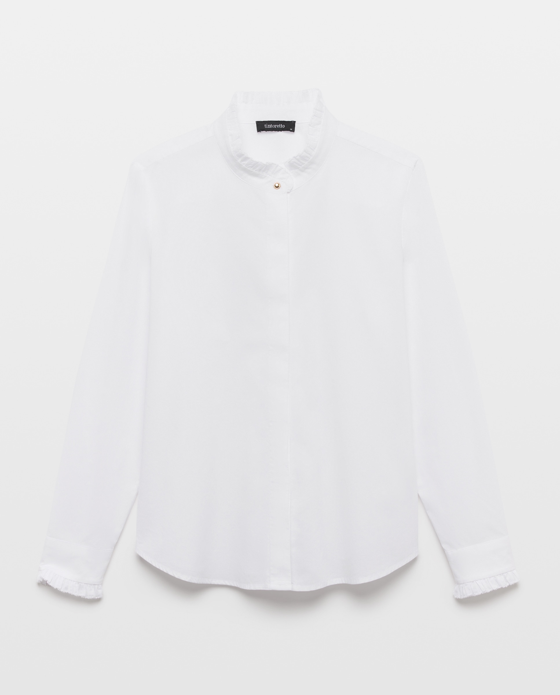 Imagem 0 de Blusa de Popelina de Manga Comprida com Folho