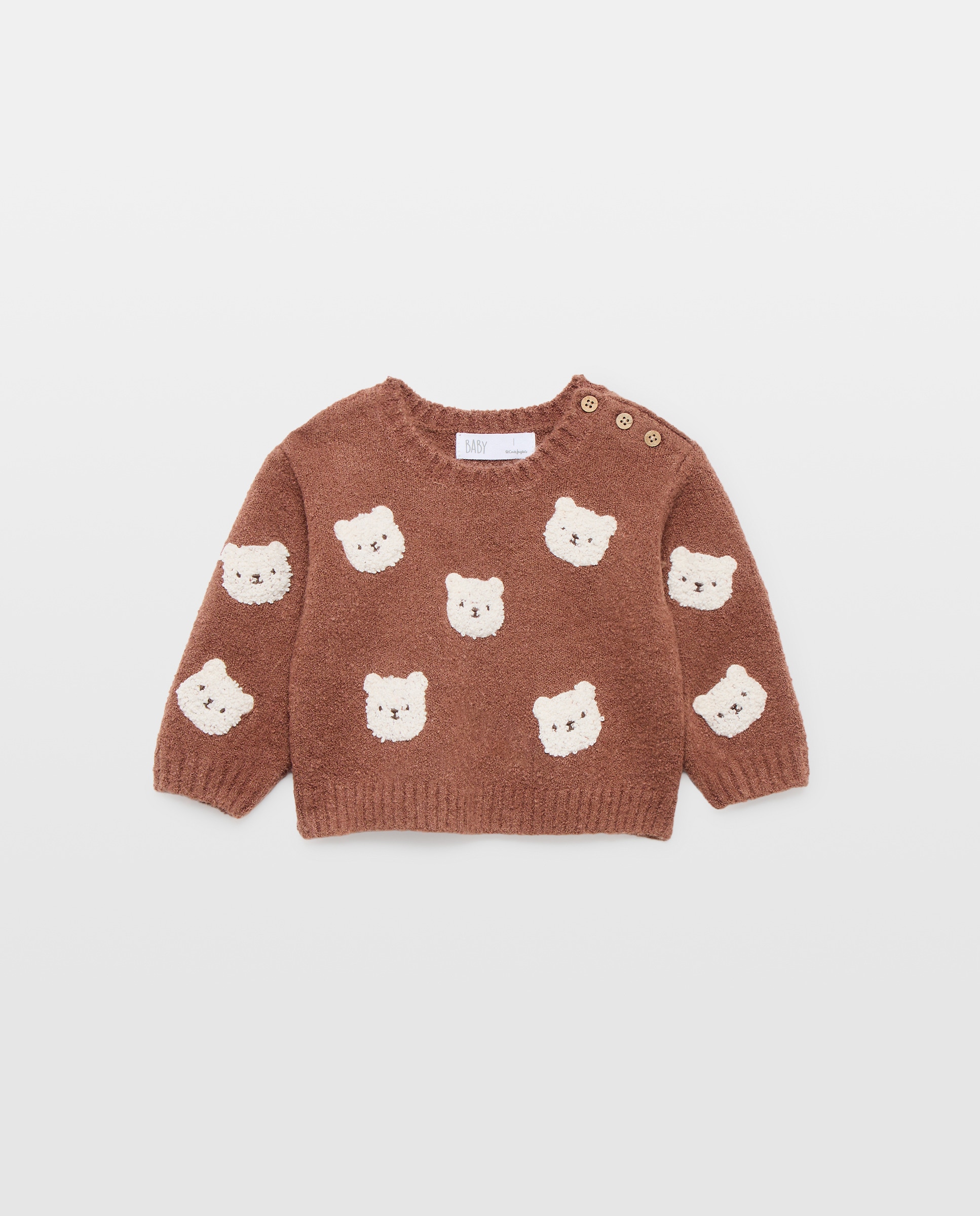 Jersey cuello caja pelito de bebé - Baby El Corte Inglés - Marrón Marrón-1