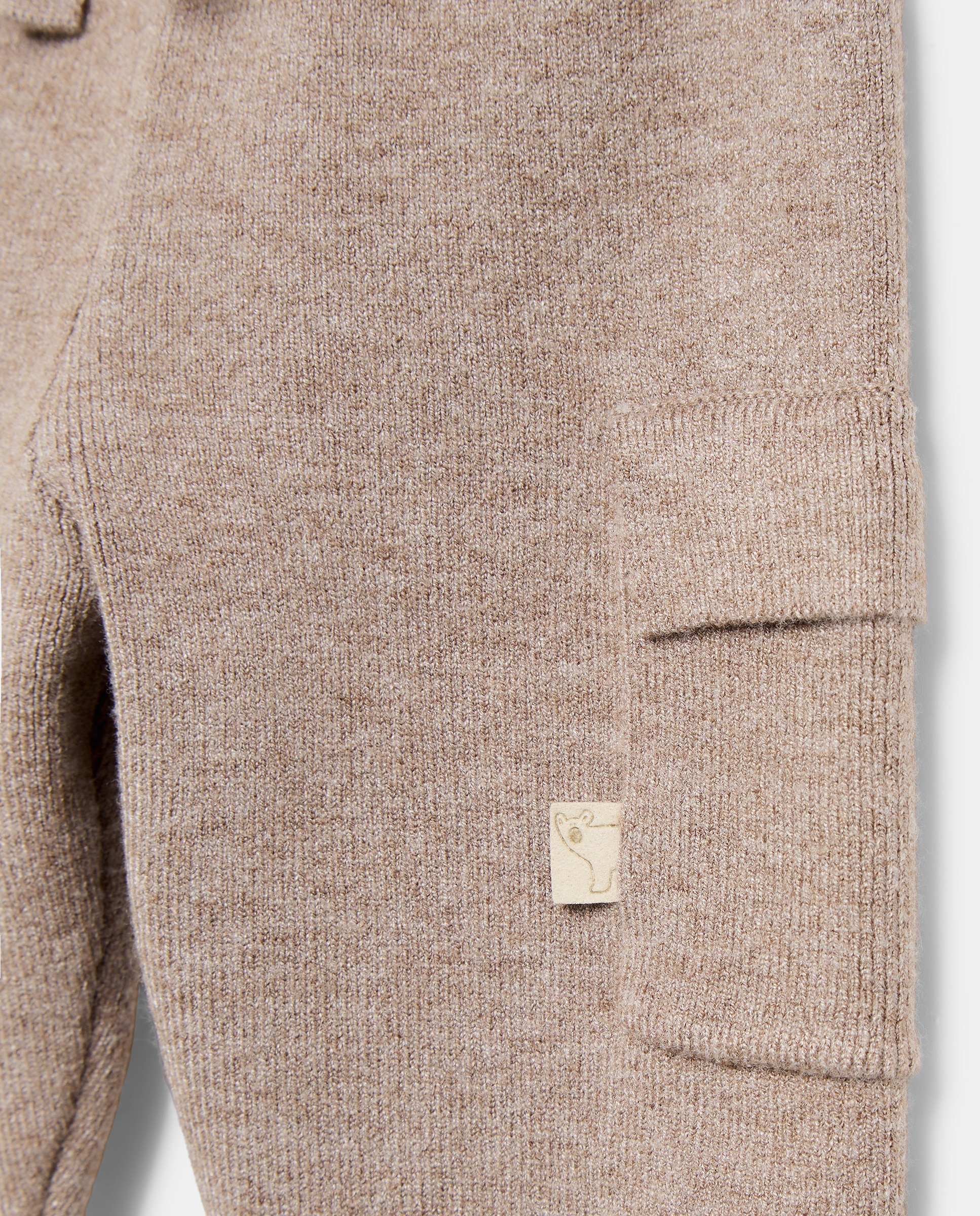 Calças de Tricot de Bebé Vison Claro-3