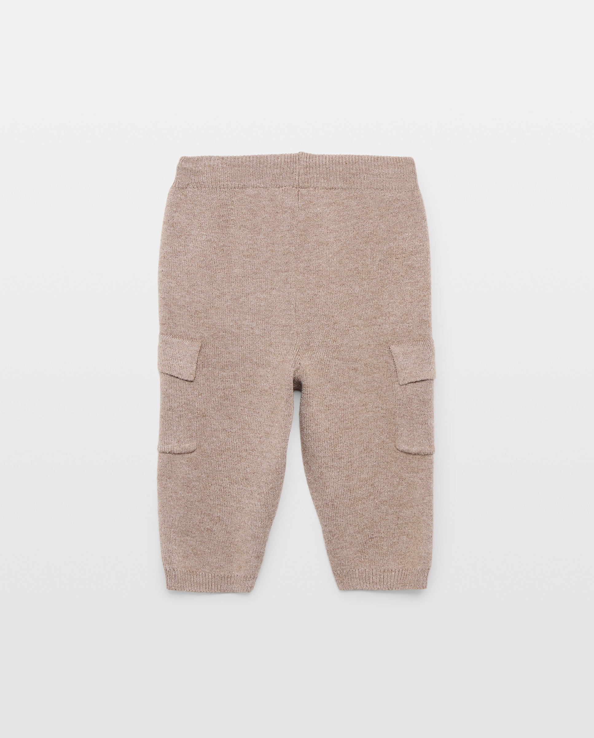 Calças de Tricot de Bebé Vison Claro-2