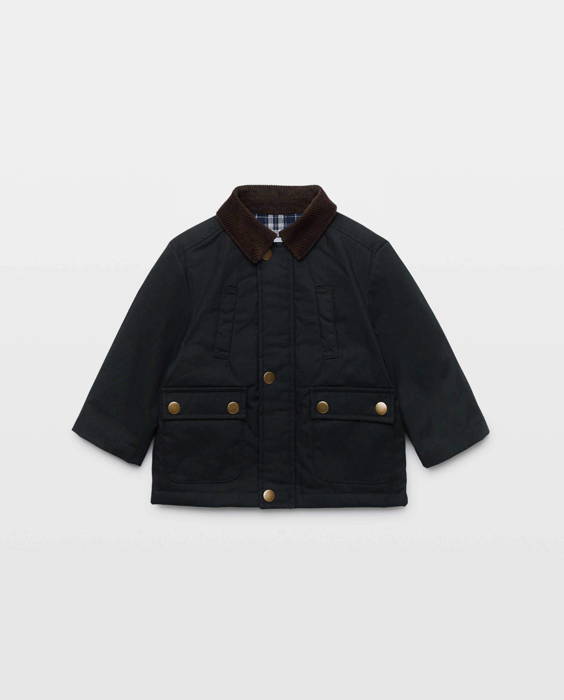 Imagen 0 de Parka de bebé encerada con cuello de pana
