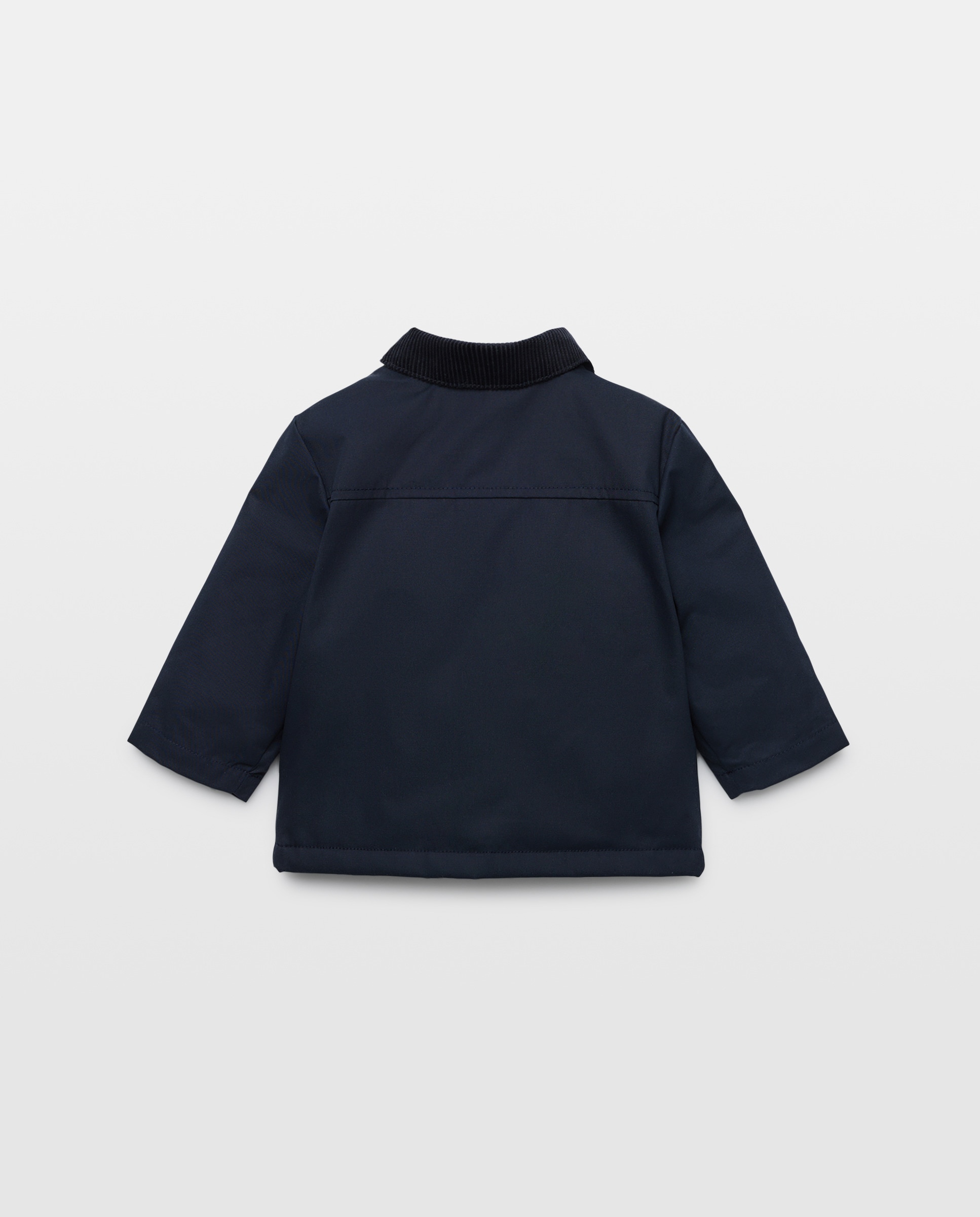 Parka de bebé encerada con cuello de pana Azul marino-2