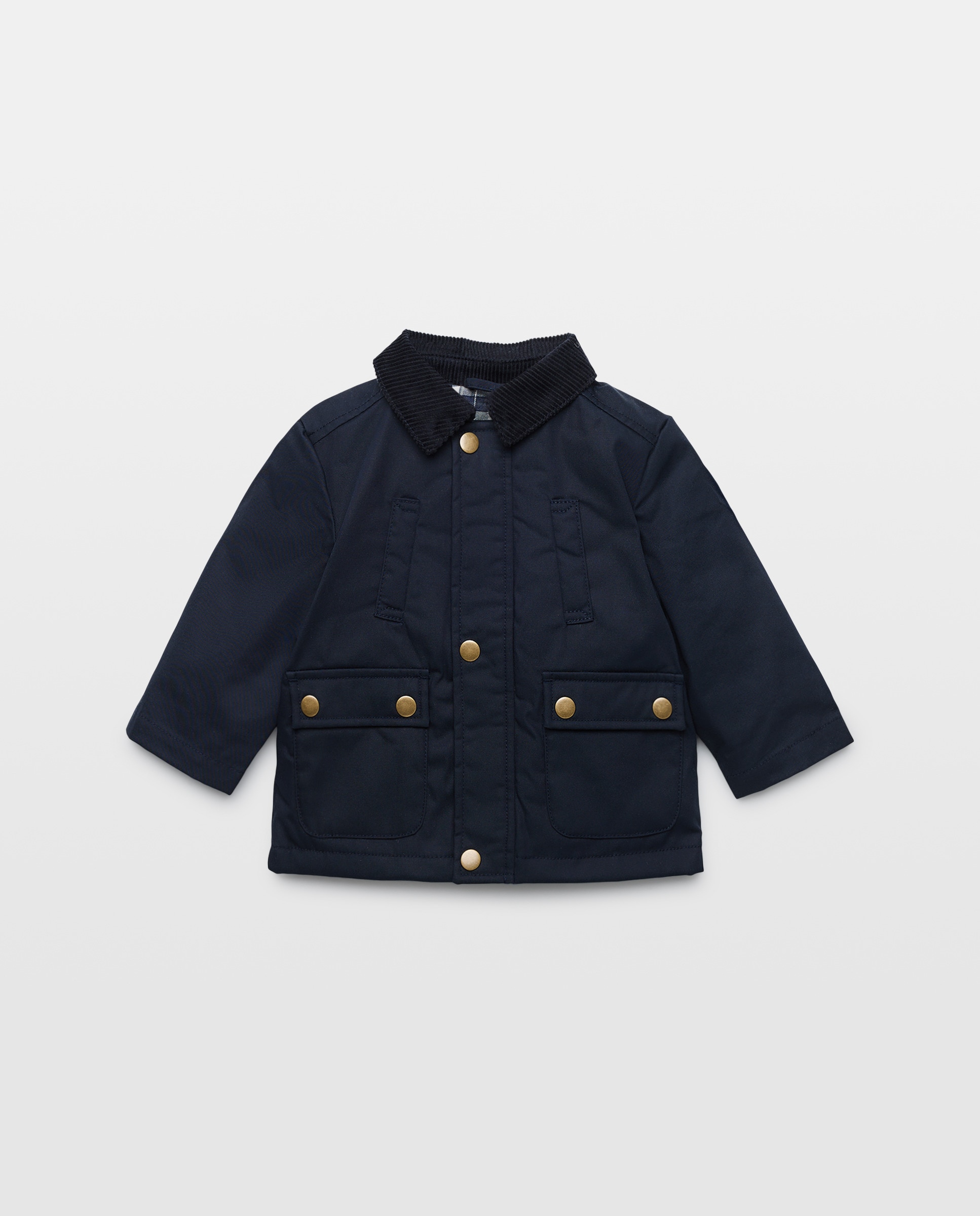 Imagen 0 de Parka de bebé encerada con cuello de pana