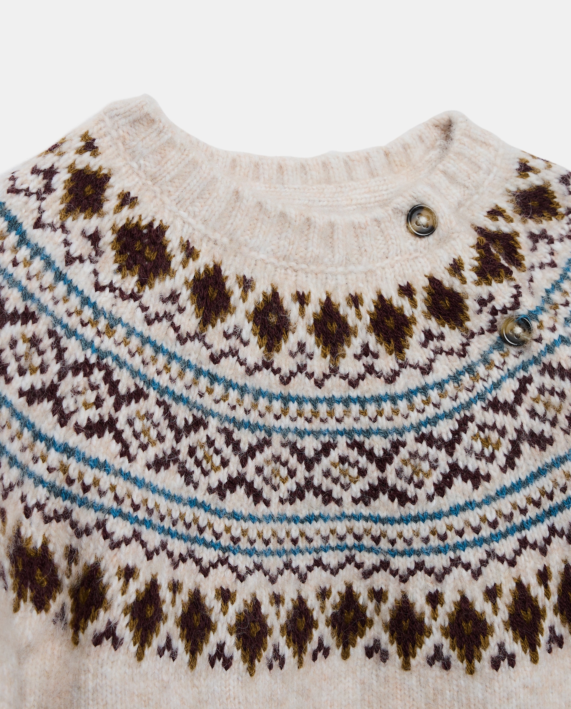 Jersey de bebé cuello caja greca Beige-3