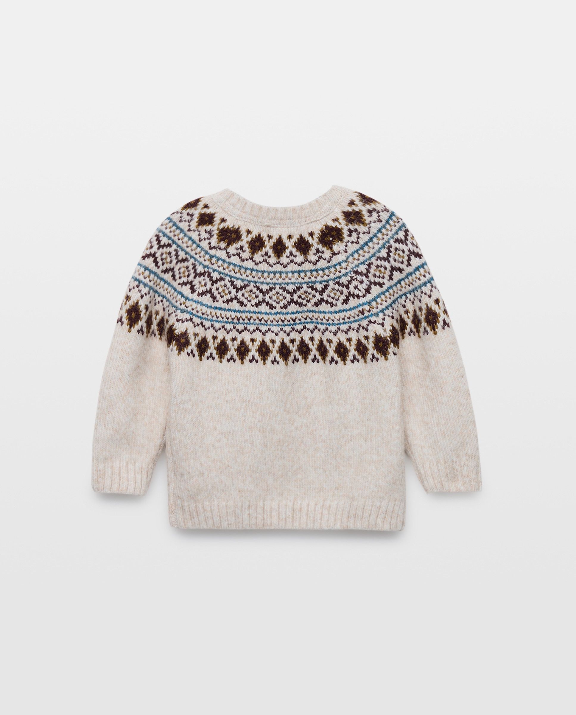 Jersey de bebé cuello caja greca Beige-2