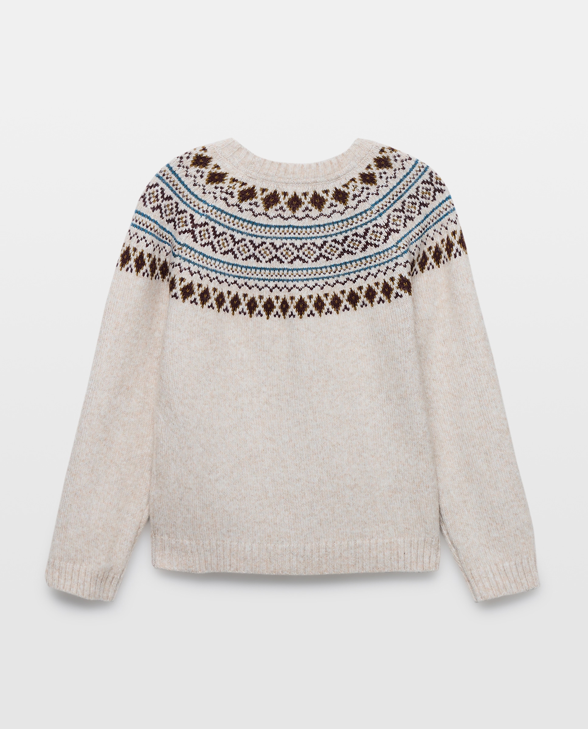 Jersey de niño cuello caja greca Beige-2