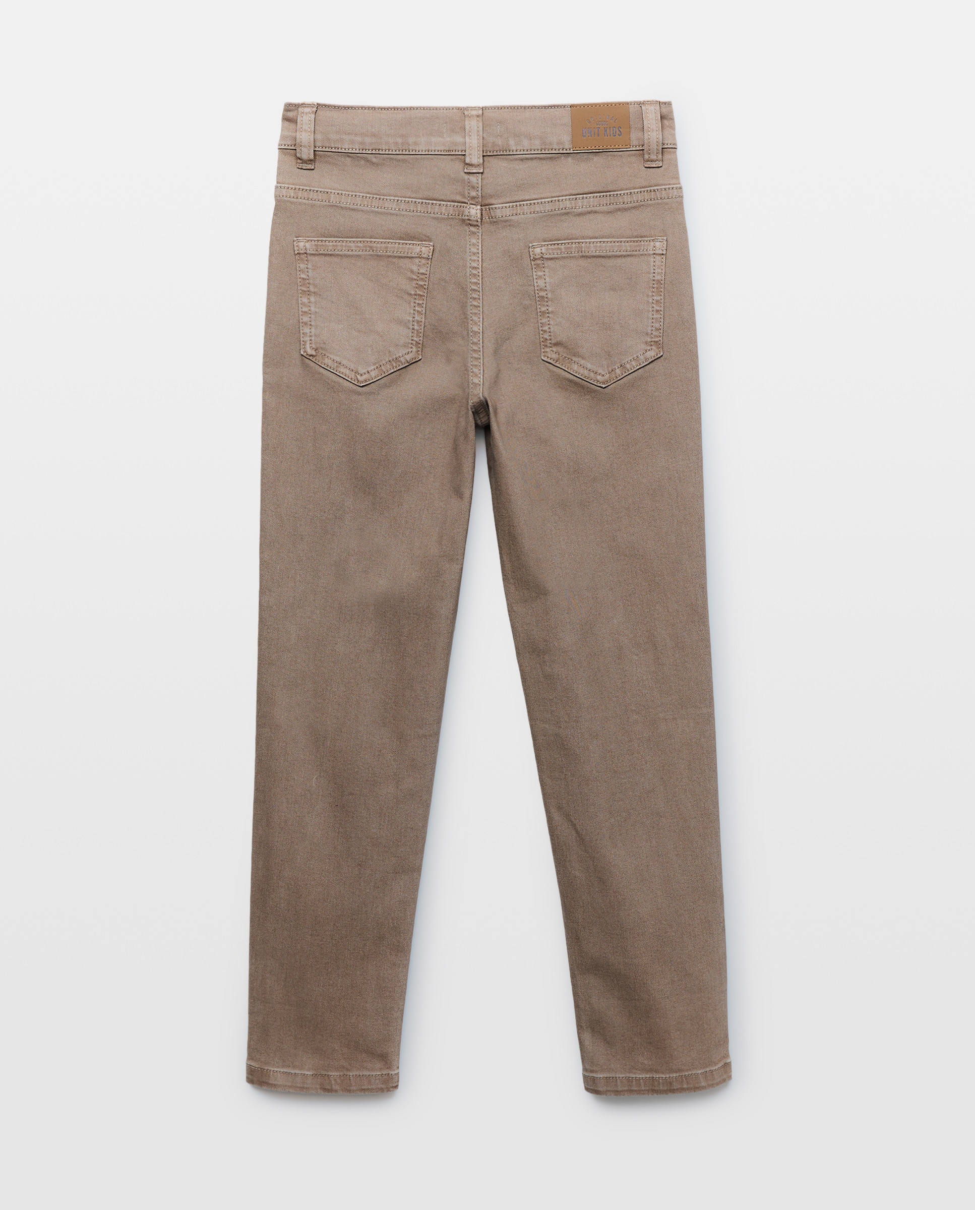 Pantalón de niño denim color 5 bolsillos lavado Visón claro-2