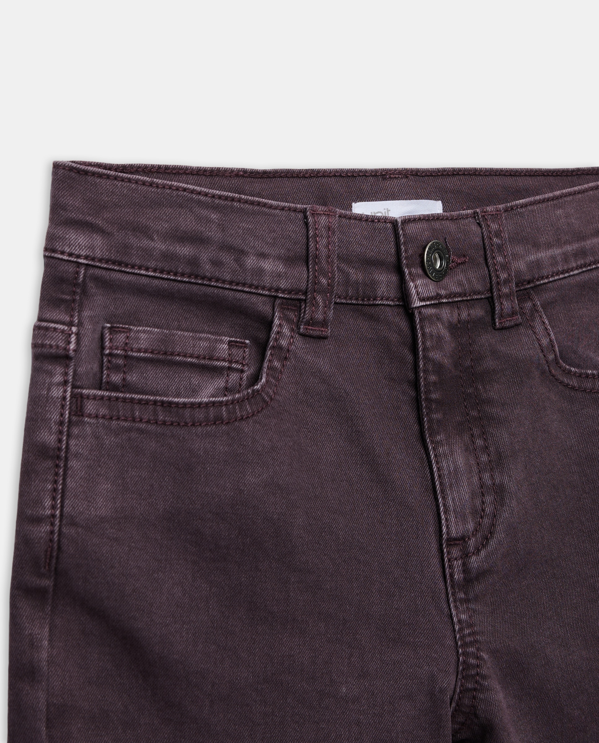 Pantalón de niño denim color 5 bolsillos lavado Ciruela-3