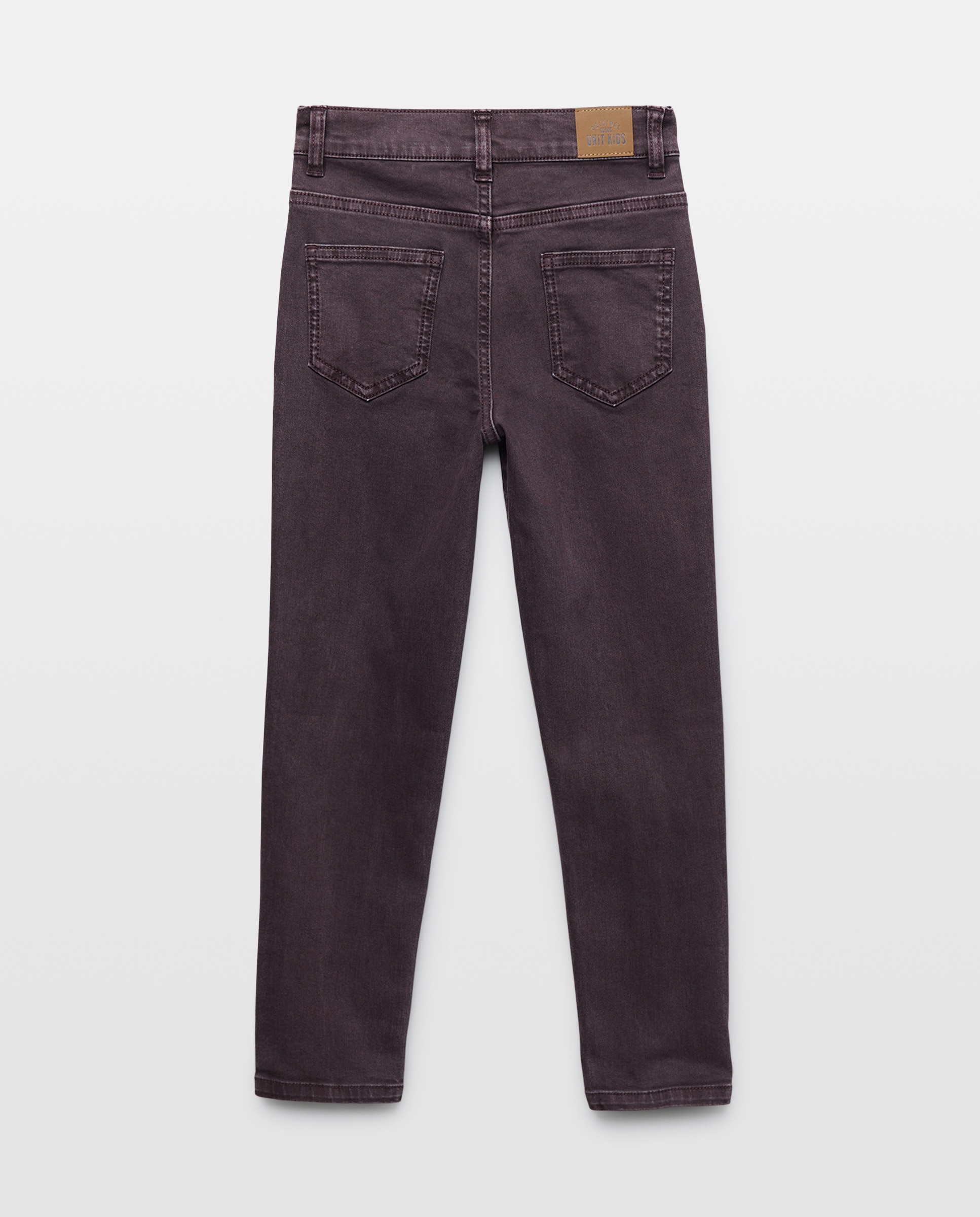 Pantalón de niño denim color 5 bolsillos lavado Ciruela-2