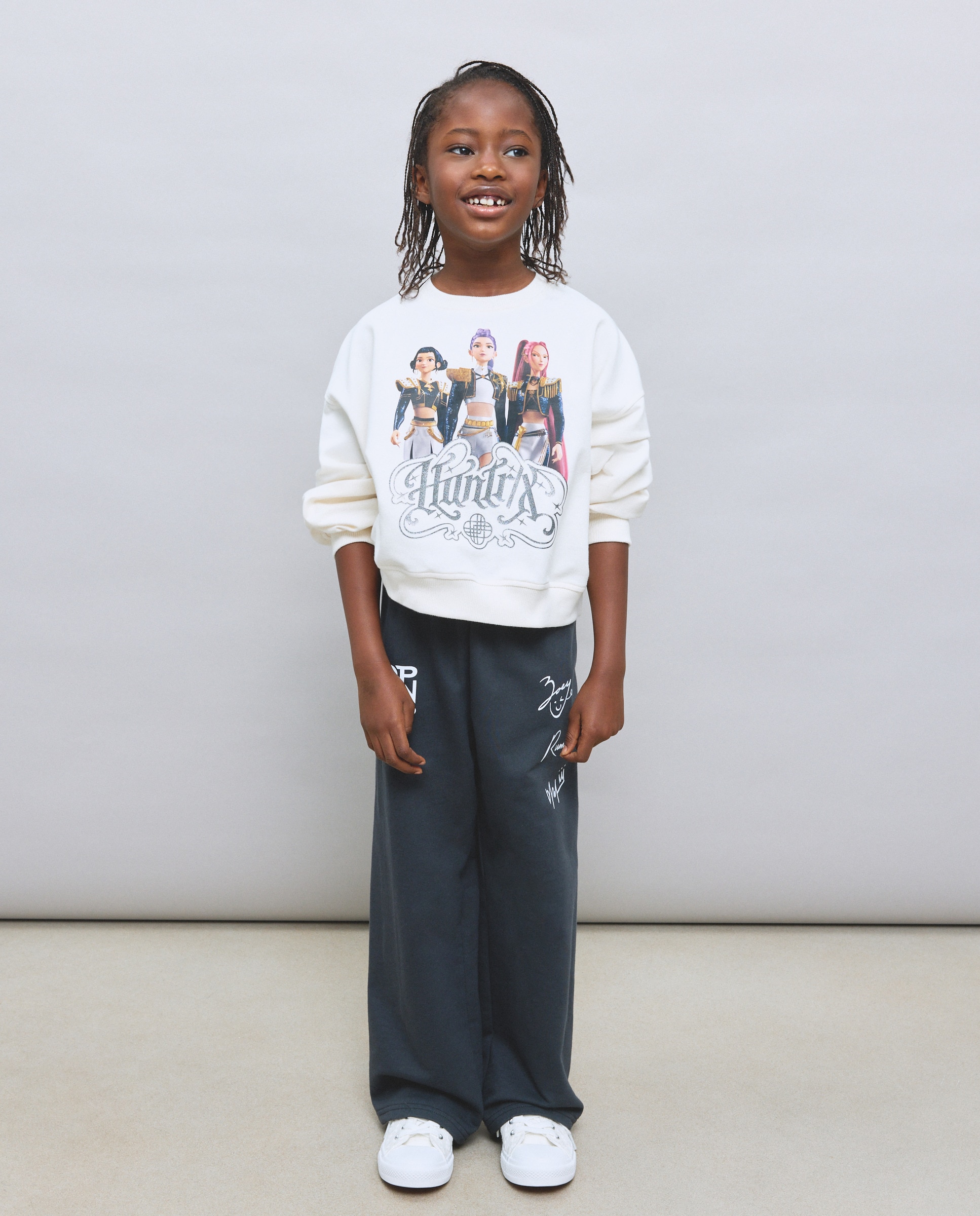 Conjunto de Calças Wide Leg e Sweatshirt com Estampado Posicional KPOP Kids El Corte Inglés Cinzento-1