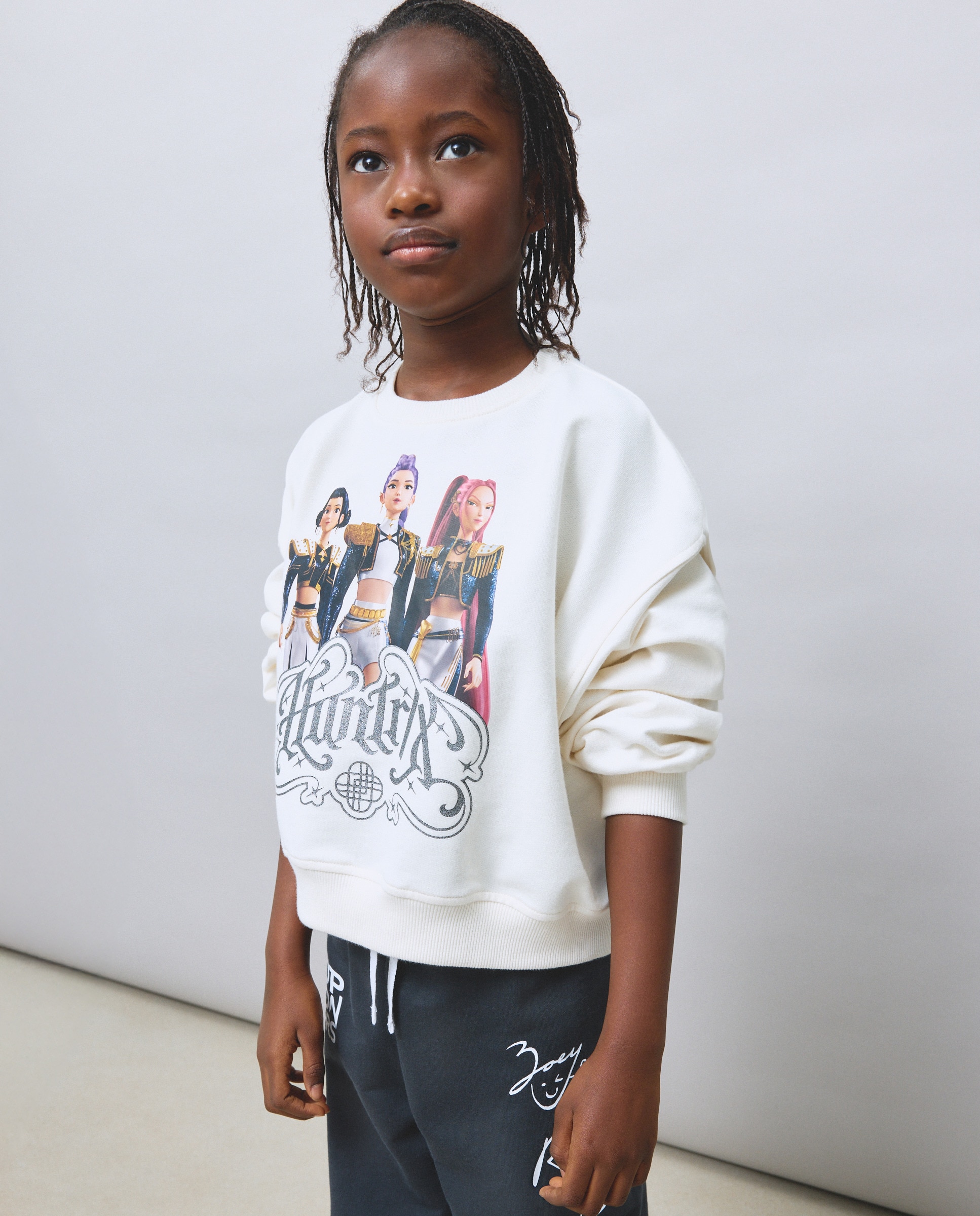 Conjunto de Calças Wide Leg e Sweatshirt com Estampado Posicional KPOP Kids El Corte Inglés Cinzento-2