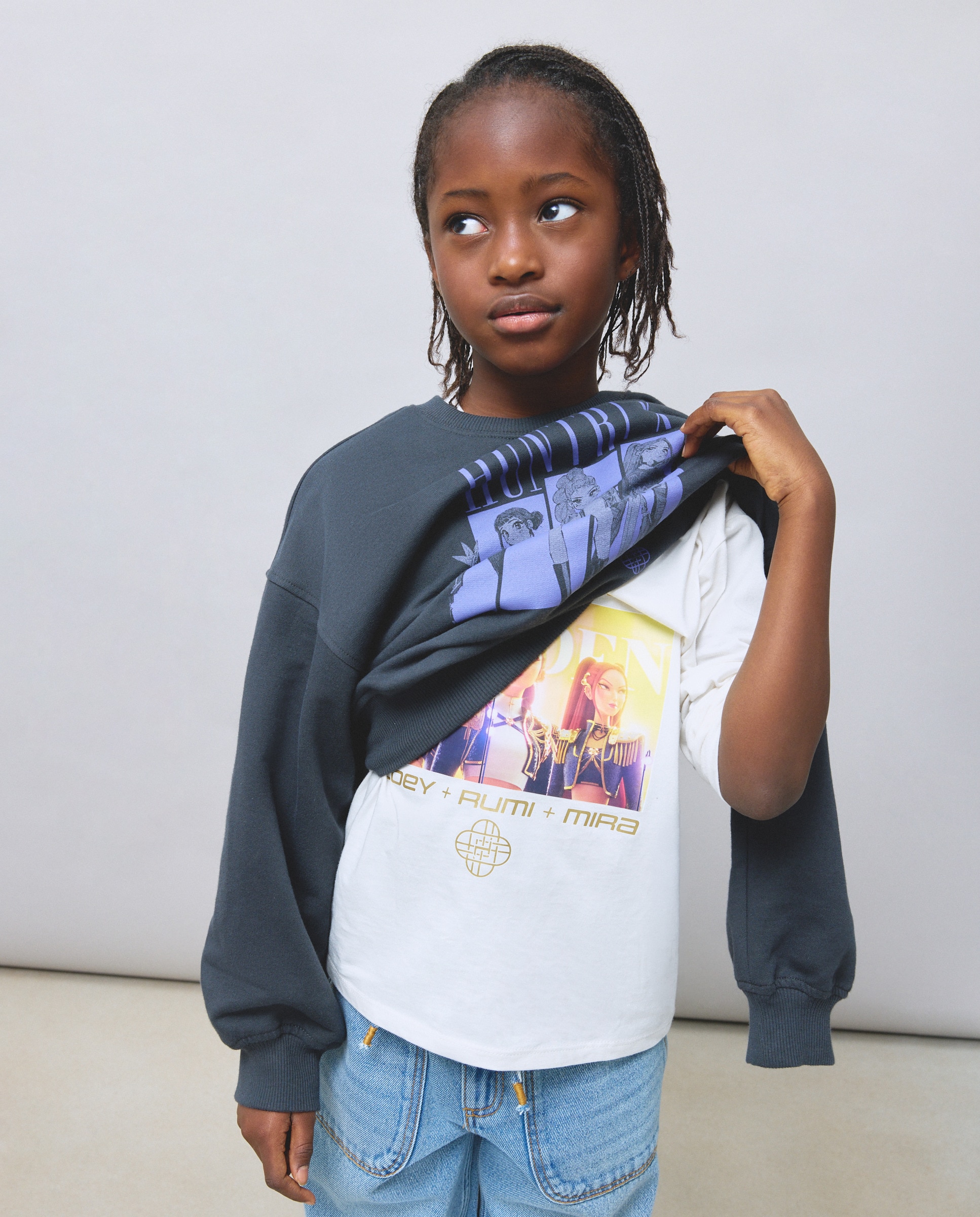 Sweatshirt de Decote Redondo com Estampado Posicional KPOP Kids El Corte Inglés Branco-2