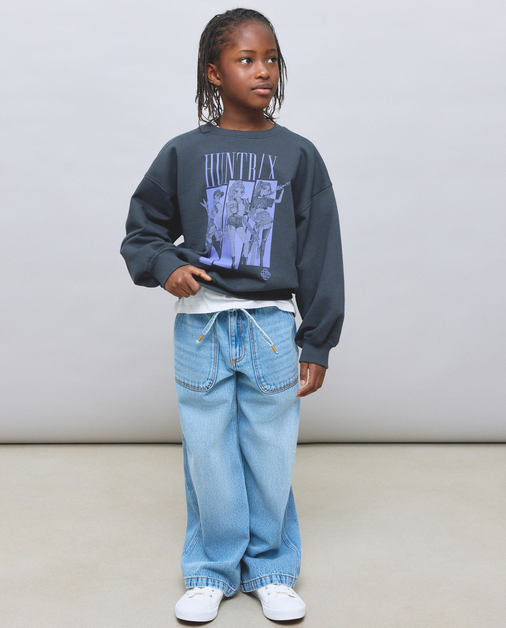 Sweatshirt de Decote Redondo com Estampado Posicional KPOP Kids El Corte Inglés Branco-1