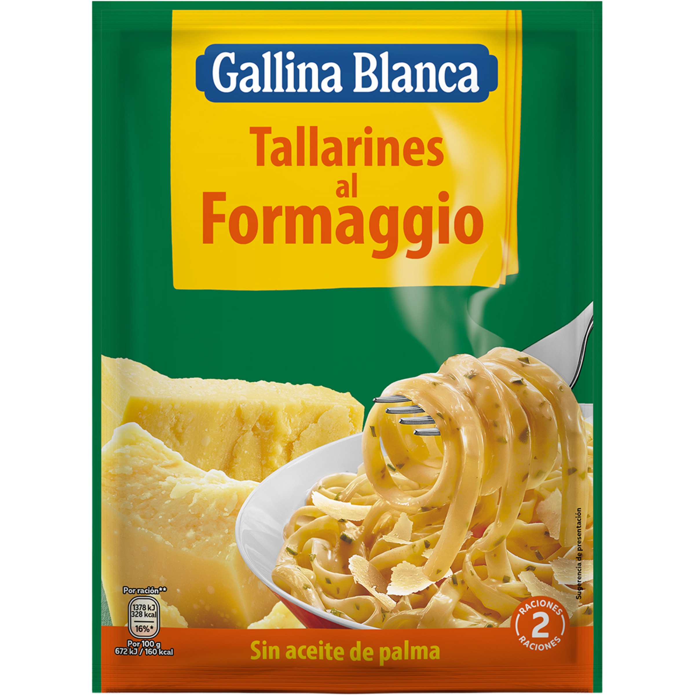 tallarines a la parmesana 2 raciones sobre 149 g
