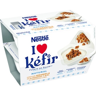 kéfir natural con granola de almendras y miel pack 2 unidades 125 g - Nestle