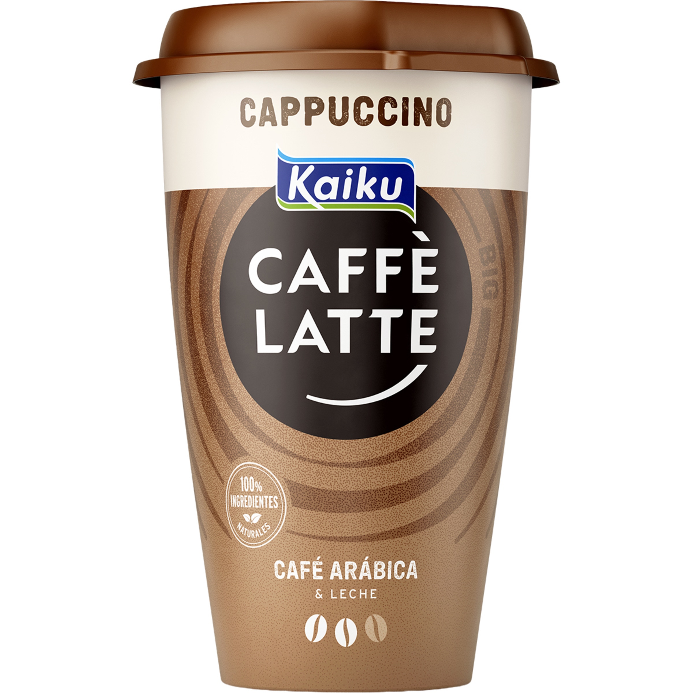 Caffé Latte Mr. Big Cappuccino bebida láctea de café arábica con leche fresca semidesnatada y cacao sin gluten vaso 370 ml