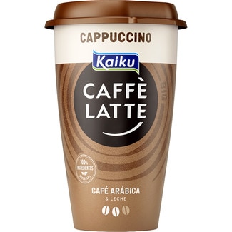 Caffé Latte Mr. Big Cappuccino bebida láctea de café arábica con leche fresca semidesnatada y cacao sin gluten vaso 370 ml - Kaiku