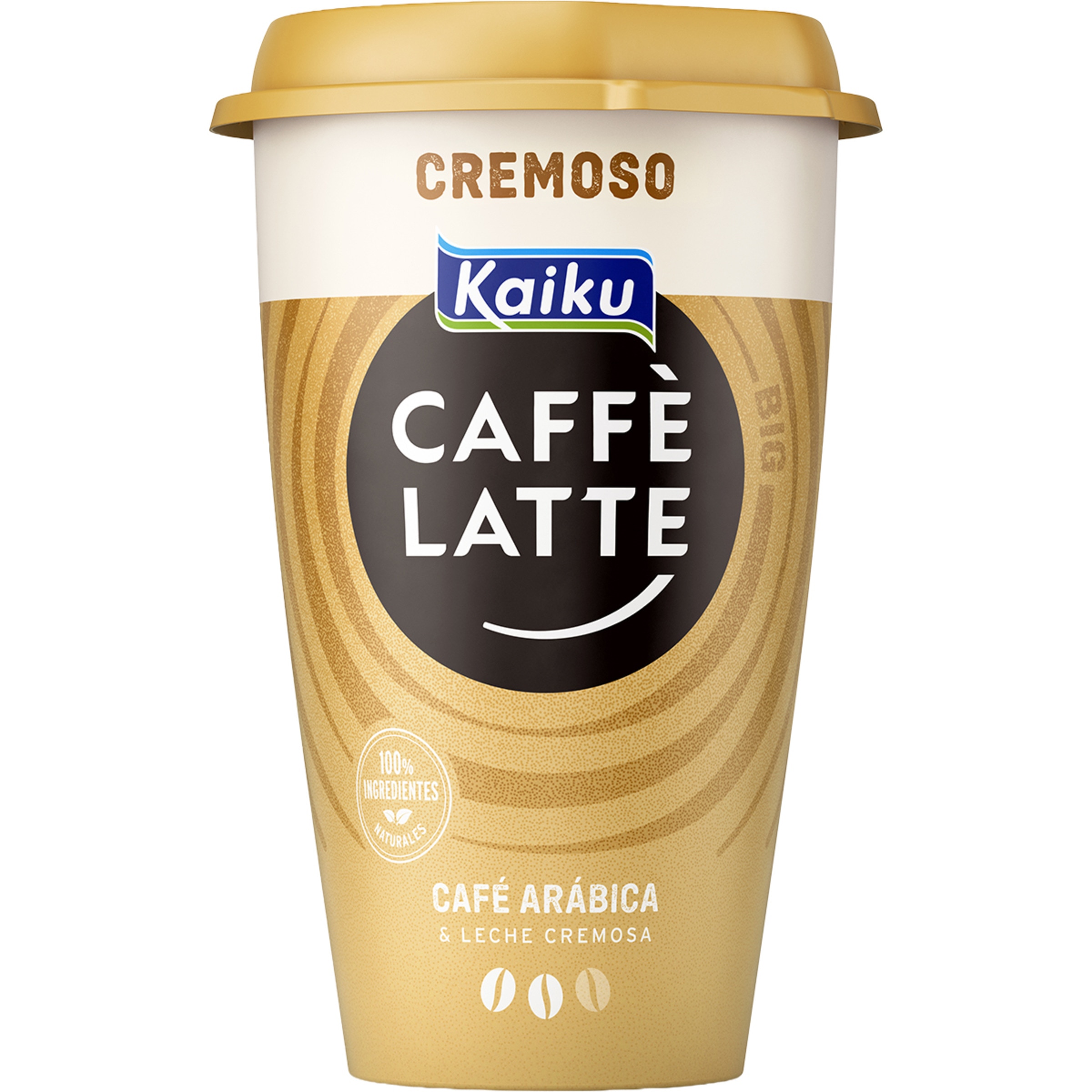 Caffé Latte Mr. Big Cremoso bebida láctea de café arábica con leche fresca entera y nata vaso 370 ml sin gluten