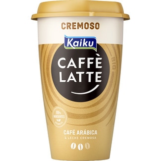 Caffé Latte Mr. Big Cremoso bebida láctea de café arábica con leche fresca entera y nata vaso 370 ml sin gluten - Kaiku