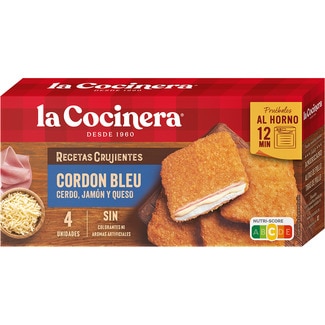 Recetas Crujientes cordon bleu de cerdo jamón y queso 4 unidades estuche 376 g - La Cocinera