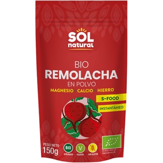 remolacha vegana en polvo sin gluten ecológica bolsa 150 g - Sol Natural