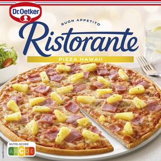 pizza con jamón cocido y piña Hawaii estuche 355 g - Dr.oetker Ristorante