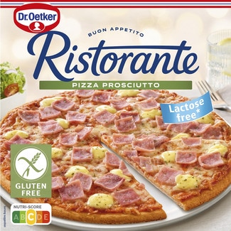 pizza proscuitto jamón y queso sin gluten estuche 345 g - Dr.oetker Ristorante