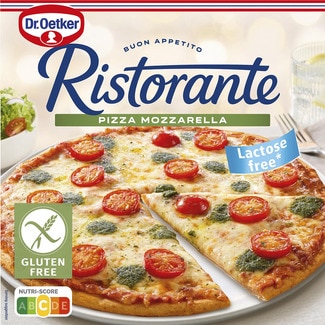 pizza mozarella con tomates cherry y pesto sin gluten estuche 370 g - Dr.oetker Ristorante