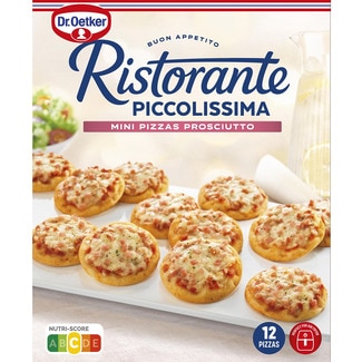 mini pizzas prosciutto 12 unidades piccolissima estuche 288 g - Dr.oetker Ristorante