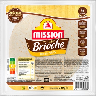 wraps sabor brioche vegano 6 unidades bolsa 240 g - Mission