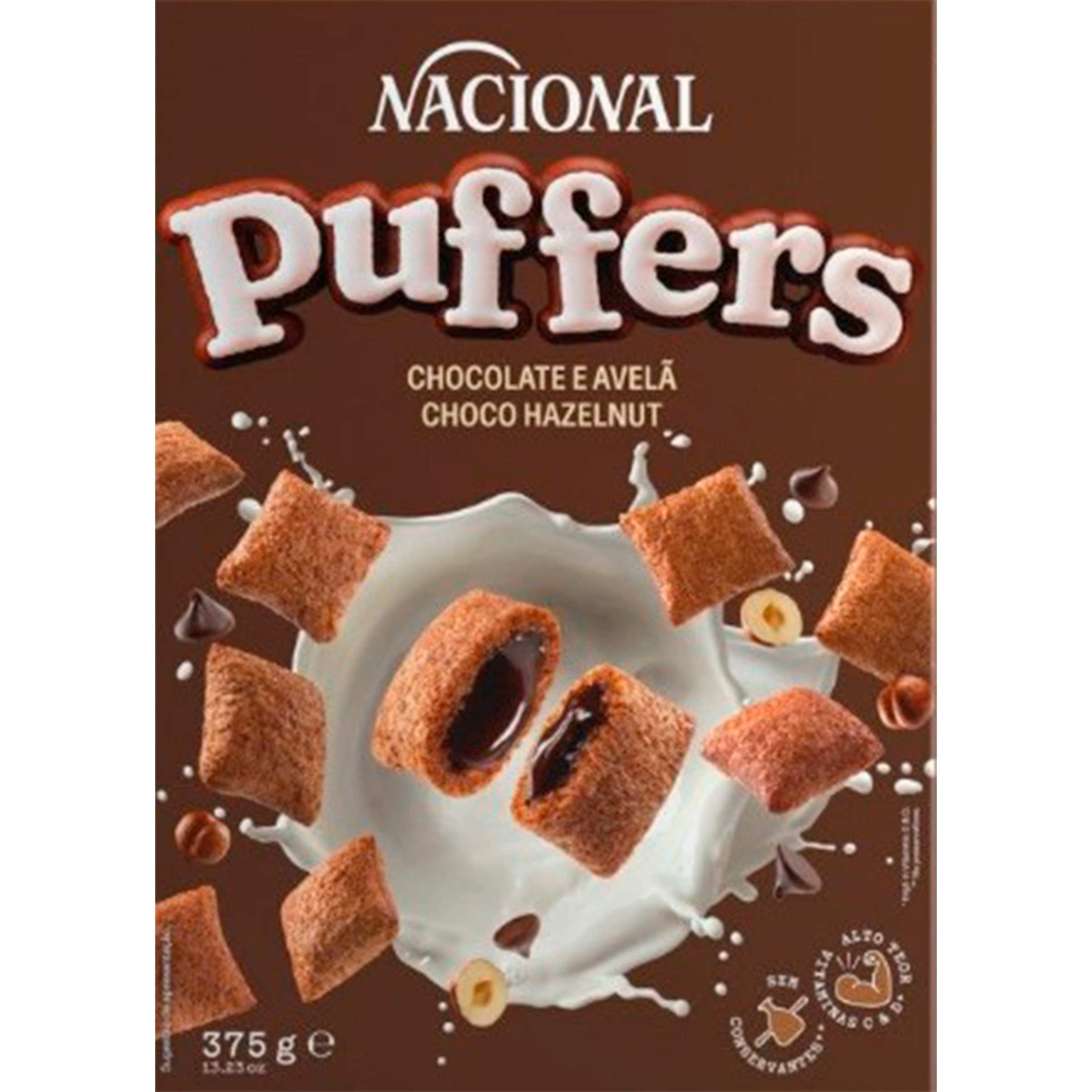 Cereais Chocolate e Avelã Puffers embalagem 375 g