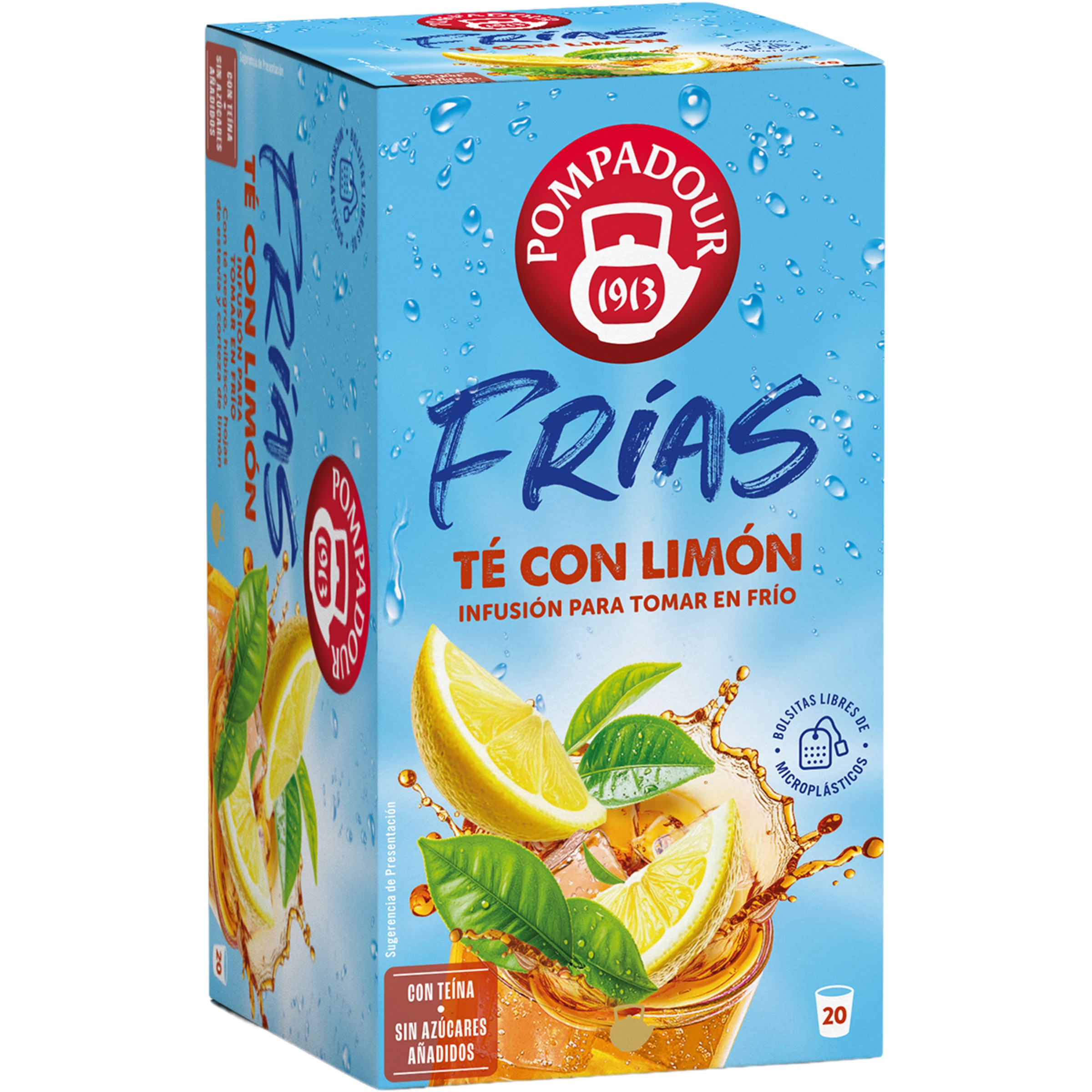 infusión agua fría té con limón sin azúcares añadidos paquete 20 bolsitas