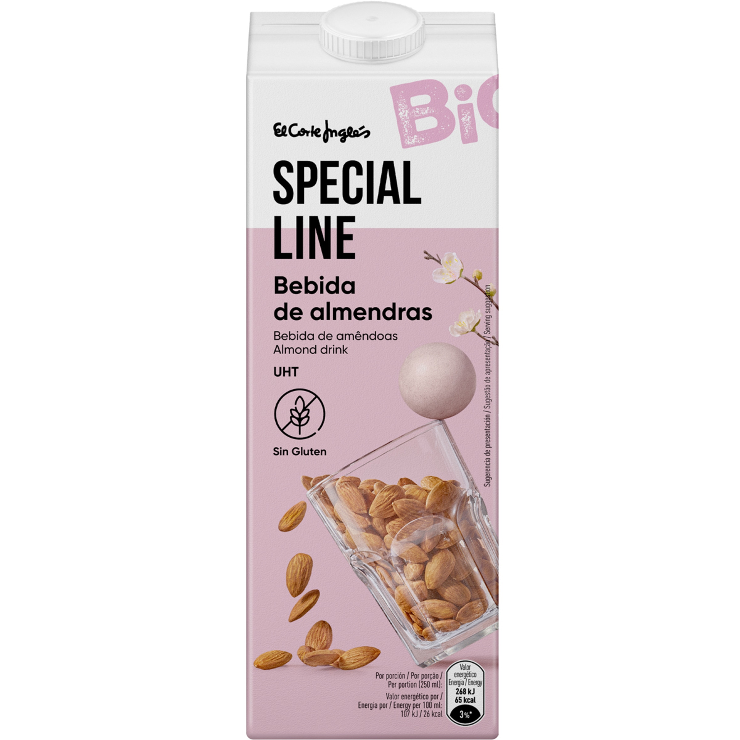 Bio bebida de almendras ecológica y sin gluten brik 1 l