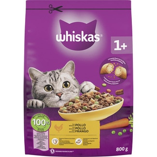 pienso para gatos adultos sabor pollo envase 800 g - Whiskas