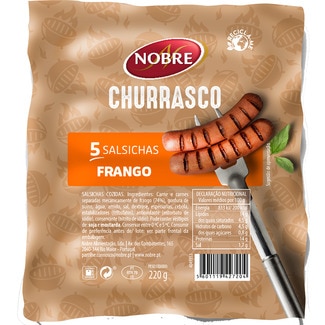 Salsichas Churrasco Frango unidade 220 g - Nobre