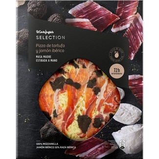 pizza de tartufo y jamón ibérico envase 390 g masa madre estirada a mano 72 h fermentación - El Corte Ingles Selection
