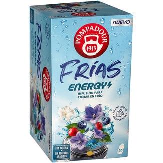 Frías Energy infusión para tomar en frío con caféina y sin azucares añadidos estuche 20 bolsitas - Pompadour