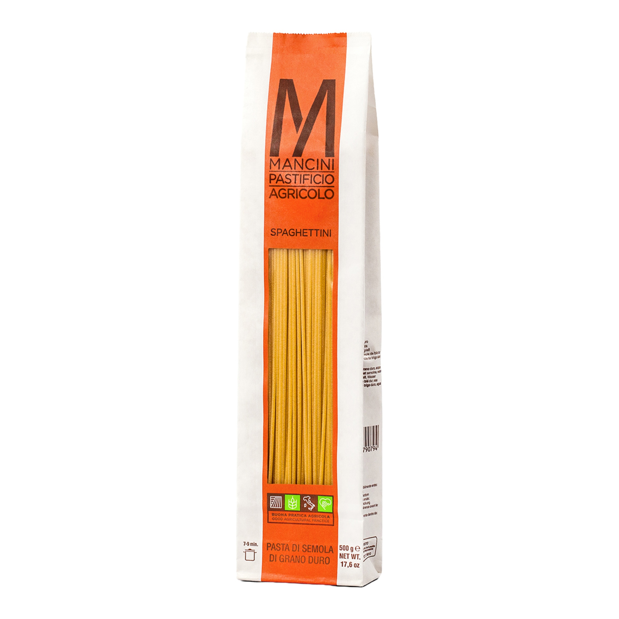 Imagen 0 de Pasta italiana Spaghettini de trigo duro y sémola Mancini